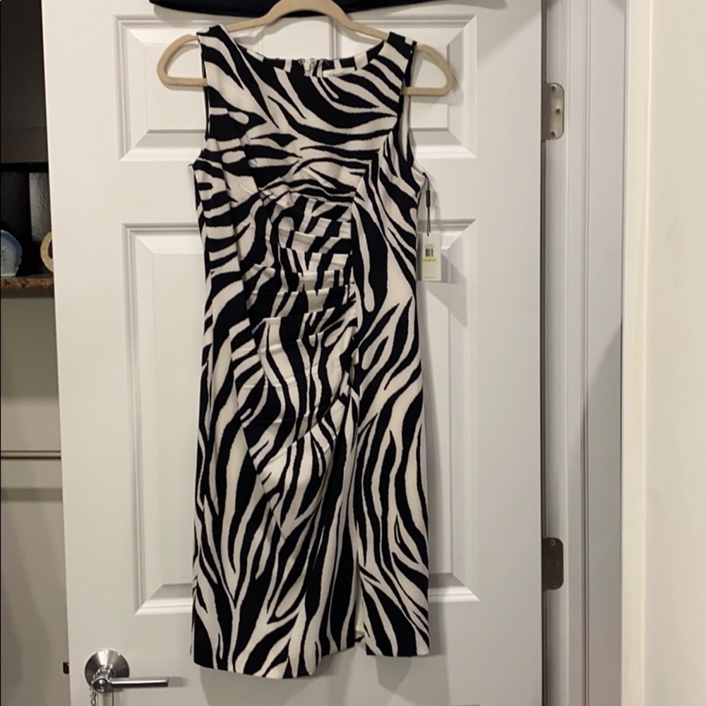 Calvin Kline Zebra Print Midi Dress